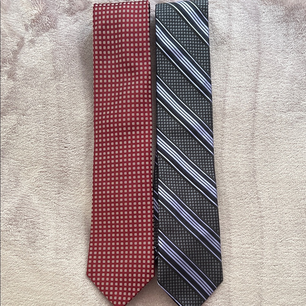 Ike Behar Red and Black|Purple Tie Duo